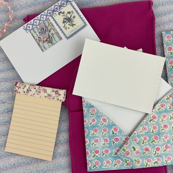 Handmade 10 piece stationary set paper & fabric mixed media - Picture 6 of 16